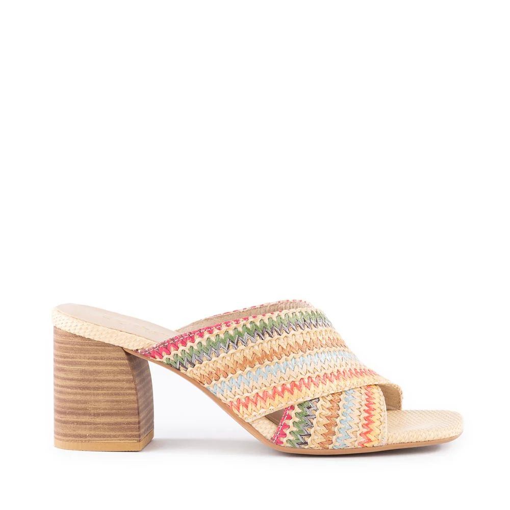 Seychelles | Women's Papaya Sandal-Multi Raffia